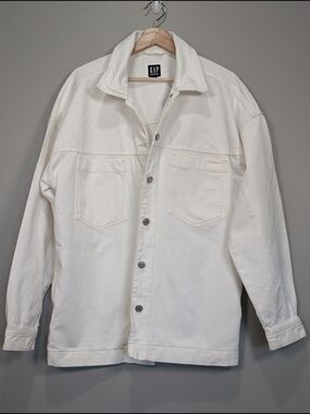 GAP Men's Cream Oversized Shirt Jacket